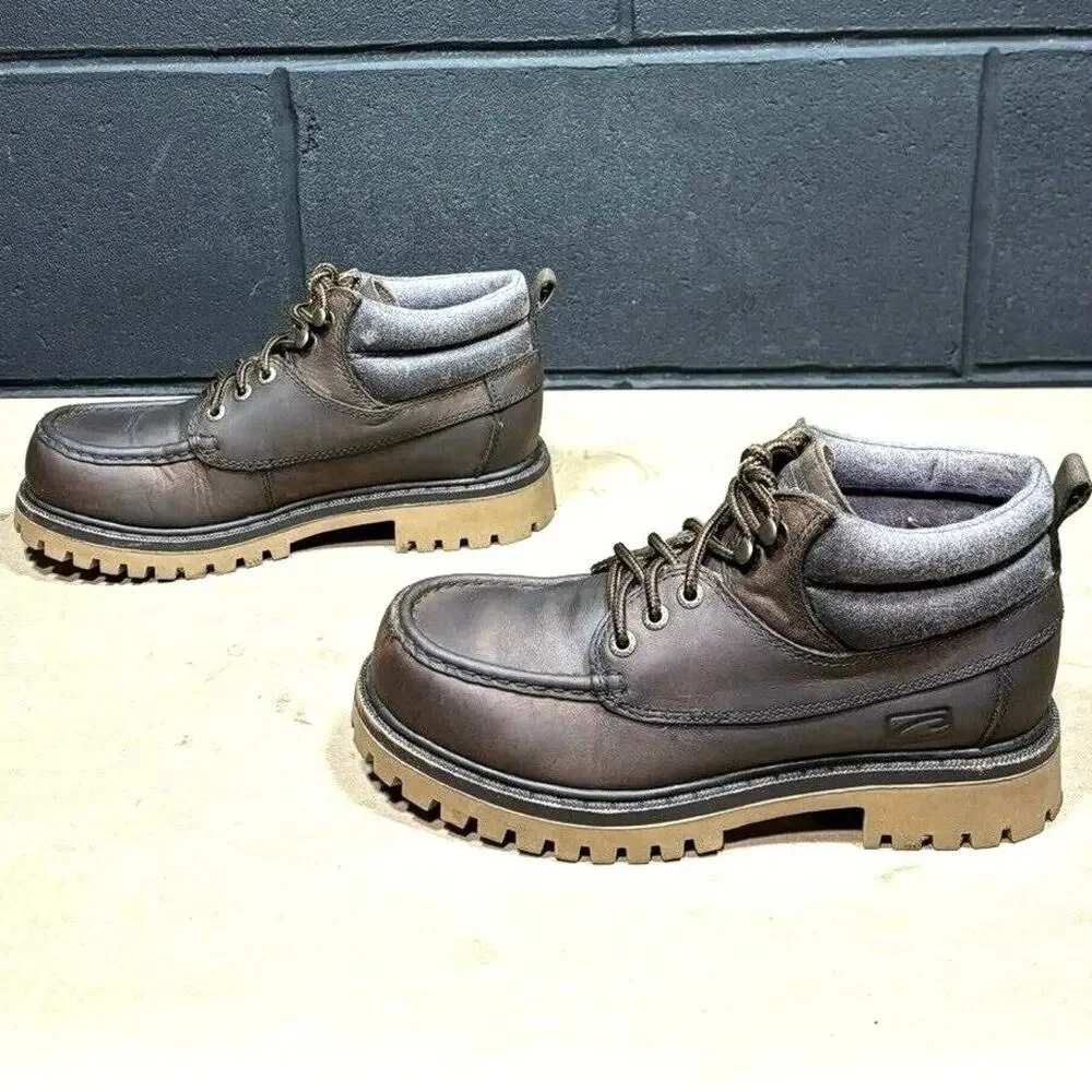 Vintage Y2K Candies 8 M Brown Leather Chunky Combat Grunge Hiking Lace Up Boots